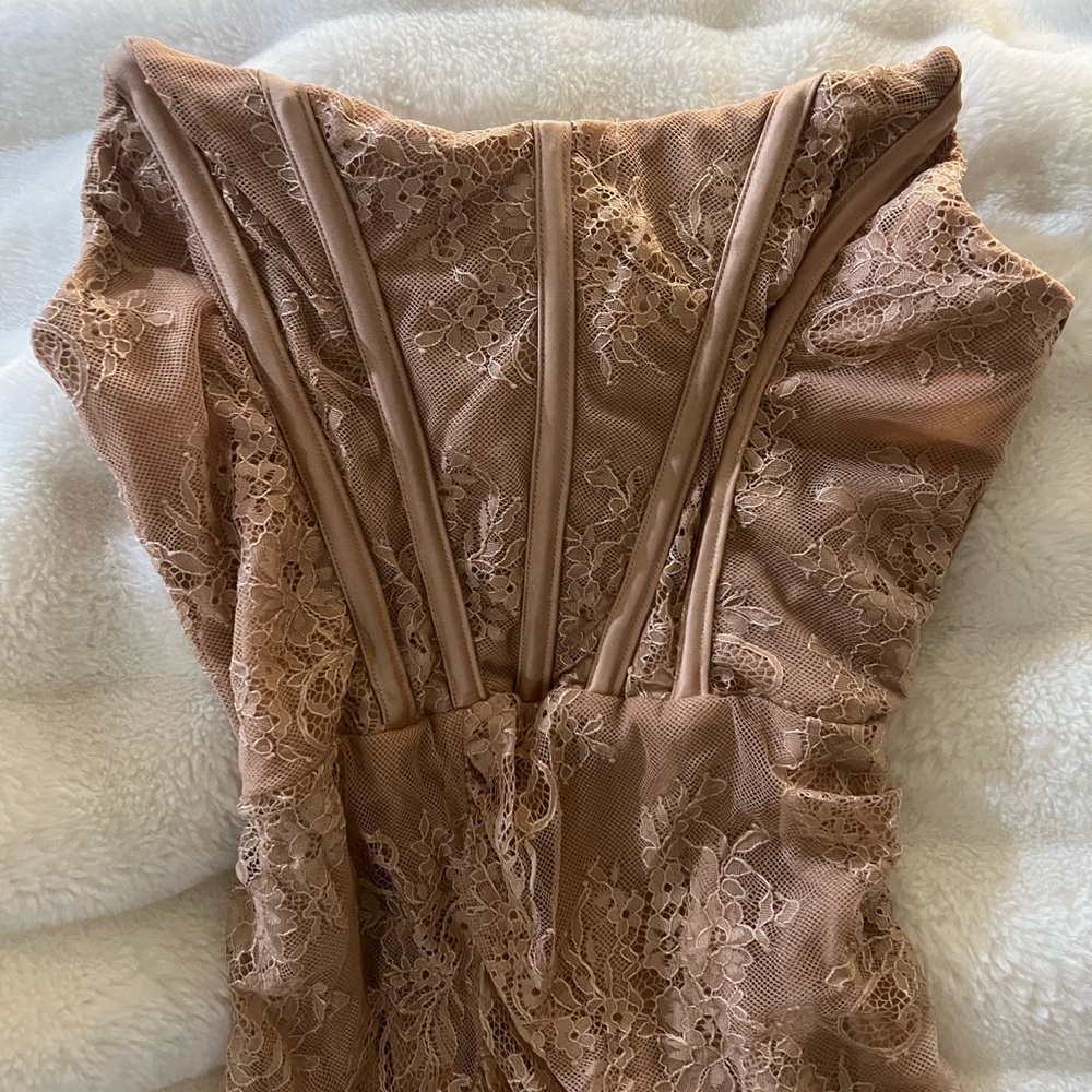 House of CB Satin Dress in Tan